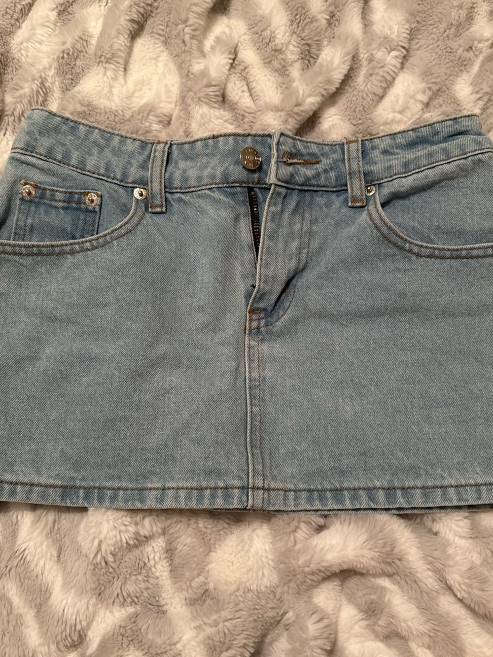 Edikted Light Blue Denim Mini Skirt - Women